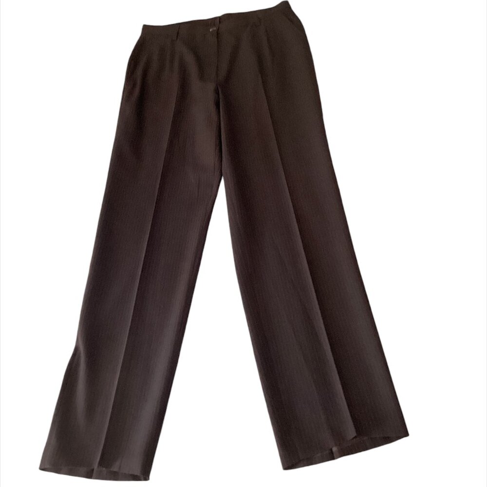 VINTAGE Bianca Washable 2-Piece Pant Suit in Pinstripe Fabric, Size 8, Black/red - Picture 7 of 16